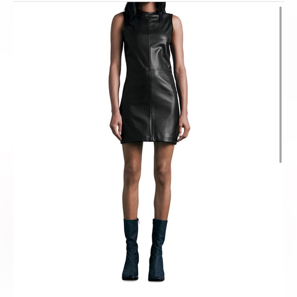 NWOT RAG & BONE Desta Faux Leather Shift Minidress, 6 - Picture 1 of 13